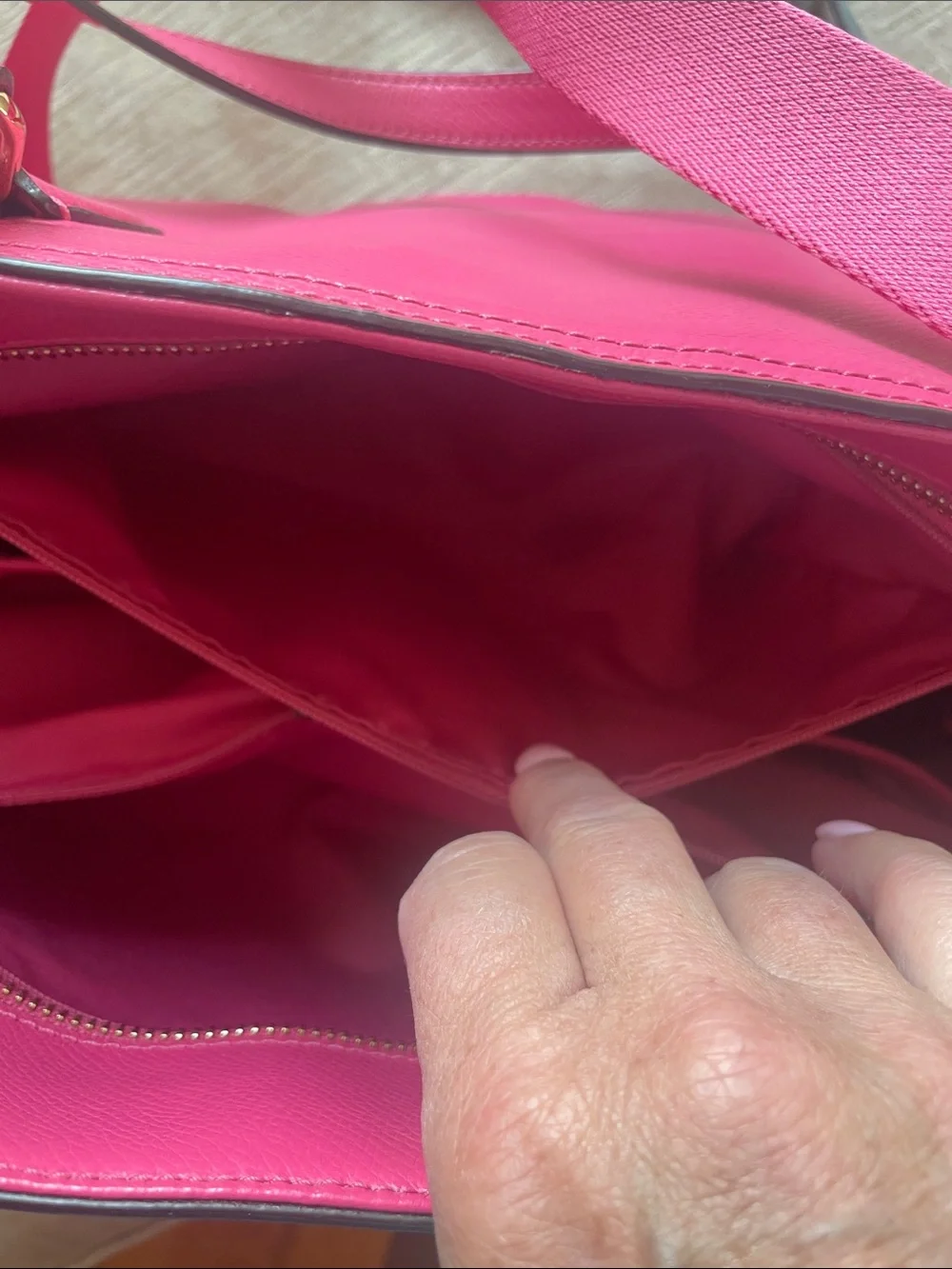 COACH Women's Pink diaper Bag with Detachable Strap, great as an office bag!